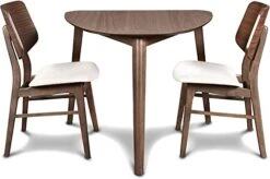 New Classic Furniture 40-1651-D2C Mid-Century Modern Oscar Corner Table 3-Piece Dining Set, Walnut 8 New Classic Furniture 40-1651-D2C Mid-Century Modern Oscar Corner Table 3-Piece Dining Set, Walnut -Home Table Chair Store 418FO5xqbgL