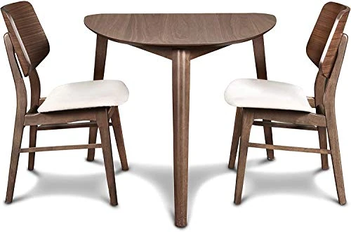 New Classic Furniture 40-1651-D2C Mid-Century Modern Oscar Corner Table 3-Piece Dining Set, Walnut 5 New Classic Furniture 40-1651-D2C Mid-Century Modern Oscar Corner Table 3-Piece Dining Set, Walnut - Image 3