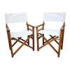 WEI WEI GLOBAL Set Of 2 19” Folding Director Chairs, Classic Height, Natural Hardwood Frame With White Canvas 1 WEI WEI GLOBAL Set Of 2 19” Folding Director Chairs, Classic Height, Natural Hardwood Frame With White Canvas -Home Table Chair Store 418FXtMONGS