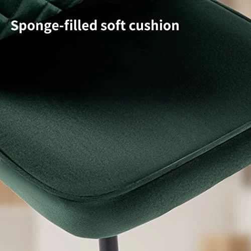 Wolmics Velvet Dining Chairs Set Of 2, Accent Chair Living Room Chairs Upholstered Side Chair With Metal Legs Desk Chair For Dining Room Kitchen Vanity Patio, Green 9 Wolmics Velvet Dining Chairs Set Of 2, Accent Chair Living Room Chairs Upholstered Side Chair With Metal Legs Desk Chair For Dining Room Kitchen Vanity Patio, Green - Image 7