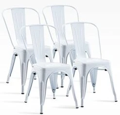 MFD LIVING 18 Inch Metal Dining Chair, Indoor Outdoor Patio Chair with Rustless, Stackable Chair for Restaurant Dining Room Chair Set of 4 (Gold) -Home Table Chair Store 418WBtpIoFL. AC