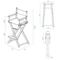 Casual Home 30-Inch Solid Wood Director Chair, Honey Oak Frame -Home Table Chair Store 418c6iziboS