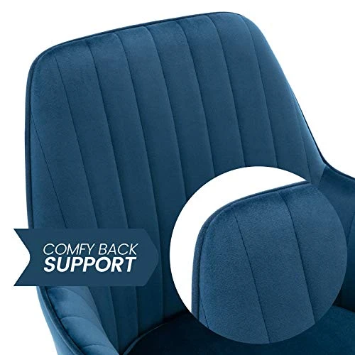 DMF Modern Velvet Accent Chair Set Of 2 High Back Elegant Dinning Chairs With Arms In Living Guest Room (Blue Set Of 2) 6 DMF Modern Velvet Accent Chair Set Of 2 High Back Elegant Dinning Chairs With Arms In Living Guest Room (Blue Set Of 2) - Image 4