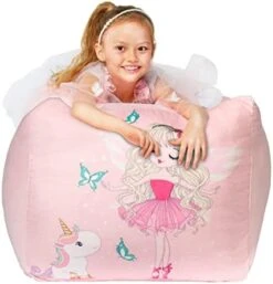 Inner Liner For Stuffed Animal Storage Cover, Bean Bag Replacement Cover For Beanbag Chair Easy Cleaning (No Beans) Large Size/Pink -Home Table Chair Store 419Ct58 A6L. AC