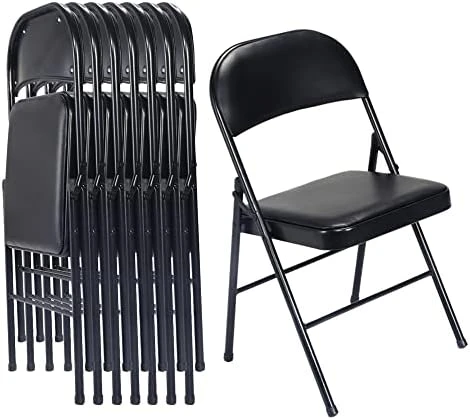 Karl Home 6 Pack Black Folding Chairs With Padded Seats For Outdoor & Indoor, Portable Stackable Commercial Seat With Steel Frame For Events Office Wedding Party, 330lbs Capacity 10 Karl Home 6 Pack Black Folding Chairs With Padded Seats For Outdoor & Indoor, Portable Stackable Commercial Seat With Steel Frame For Events Office Wedding Party, 330lbs Capacity - Image 8