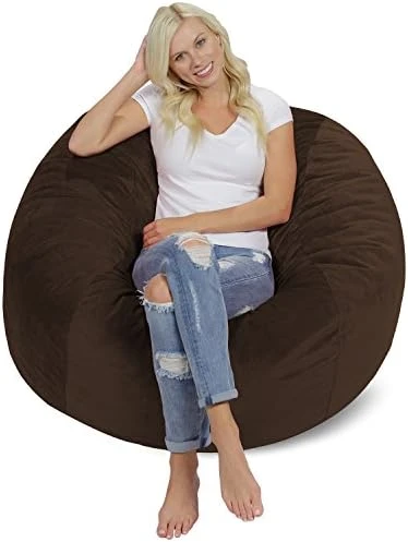 Chill Sack Bean Bag Chair: Giant 4' Memory Foam Furniture Bean Bag - Big Sofa With Soft Micro Fiber Cover - Charcoal 14 Chill Sack Bean Bag Chair: Giant 4' Memory Foam Furniture Bean Bag - Big Sofa With Soft Micro Fiber Cover - Charcoal - Image 12