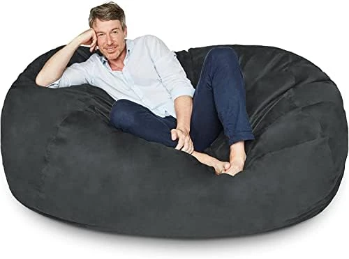 Lumaland Luxury Microsuede Outer Cover For Bean Bags Machine Washable 6-Foot Bean Bag Cover With Inlay In Dark Grey Cover And Inlay ONLY 9 Lumaland Luxury Microsuede Outer Cover For Bean Bags Machine Washable 6-Foot Bean Bag Cover With Inlay In Dark Grey Cover And Inlay ONLY - Image 7