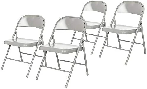 OEF Furnishings (4 Pack) Steel Folding Chairs, Grey 10 OEF Furnishings (4 Pack) Steel Folding Chairs, Grey - Image 8