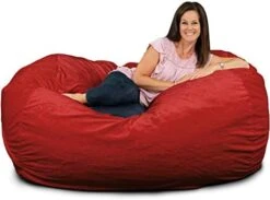 ULTIMATE SACK Lounger Bean Bag Chair: Giant Foam-Filled Furniture - Machine Washable Covers, Double Stitched Seams, Durable Inner Liner, And 100% Virgin Foam. Corner Chair. (Pink, Fur) -Home Table Chair Store 419s1pl OcL. AC