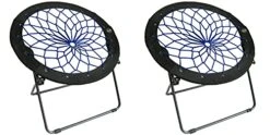 Zenithen Limited Indigo Bunjo Bungee Dish Chair For Dorms, Living Rooms, And Bedrooms (Pack Of 2, Indigo)