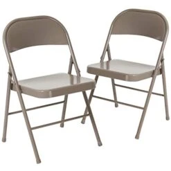 EMMA + OLIVER 2 Pack Double Braced Gray Metal Folding Chair 13 EMMA + OLIVER 2 Pack Double Braced Gray Metal Folding Chair -Home Table Chair Store 41Aap2DjlTL