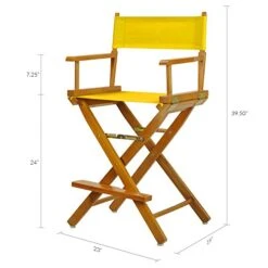 Casual Home 220-05/021-34 Director Chair 24" - Counter Height Honey OakFrame/Gold Canvas -Home Table Chair Store 41AfB9IBkDL