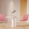 CangLong 18Inch Upholstered Dining Chair With Polished Gold Metal Frame, Set Of 2, Pink 2 1 CangLong 18Inch Upholstered Dining Chair With Polished Gold Metal Frame, Set Of 2, Pink 2 -Home Table Chair Store 41AomOlGnfL