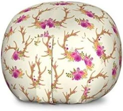 Lunarable Mermaid Scale Storage Toy Bag Chair, Continuous Japanese Circular Pattern Overlap Rounds In Aqua Color Palette, Stuffed Animal Organizer Washable Bag, Small Size, Blue Purple -Home Table Chair Store 41Au tIRXL. AC