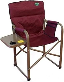 EEZ RV Products Heavy Duty High-Back Folding Director's Chair W/Side Table & Storage Bag - (Brown) -Home Table Chair Store 41B8SWm5tML. AC