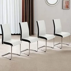 SICOTAS Dining Chairs Set Of 2 - Modern Kitchen Chairs Faux Leather, High Back Dining Room Chairs With Metal Base, Upholstered Dinner Chairs, 2 PCS Armless Side Chair For Dining Room And Kitchen, Grey 27 SICOTAS Dining Chairs Set Of 2 - Modern Kitchen Chairs Faux Leather, High Back Dining Room Chairs With Metal Base, Upholstered Dinner Chairs, 2 PCS Armless Side Chair For Dining Room And Kitchen, Grey -Home Table Chair Store 41BegAAI6XL. AC