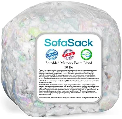 Sofa Sack Shredded Foam Refill: Memory Foam Filling Refill For Bean Bags, Dog Beds And Pillows, 30lbs, Multi-Color 10 Sofa Sack Shredded Foam Refill: Memory Foam Filling Refill For Bean Bags, Dog Beds And Pillows, 30lbs, Multi-Color - Image 8