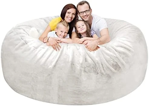 HWIVGKU Bean Bag Chairs, Giant Bean Bag Chair For Adults, 4ftbean Bag CoverComfyBean Bag Bed (No Filler, Cover Only) Fluffy Lazy Sofa (White), 4ft(120 * 65cm) 11 HWIVGKU Bean Bag Chairs, Giant Bean Bag Chair For Adults, 4ftbean Bag CoverComfyBean Bag Bed (No Filler, Cover Only) Fluffy Lazy Sofa (White), 4ft(120 * 65cm) - Image 9
