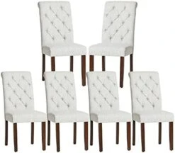 COLAMY Tufted Dining Chairs Set Of 2, Accent Parsons Diner Chairs Upholstered Fabric Dining Room Chairs Side Chair Stylish Kitchen Chairs With Solid Wood Legs And Padded Seat - Beige 26 COLAMY Tufted Dining Chairs Set Of 2, Accent Parsons Diner Chairs Upholstered Fabric Dining Room Chairs Side Chair Stylish Kitchen Chairs With Solid Wood Legs And Padded Seat - Beige -Home Table Chair Store 41BwcgLNaVL. AC