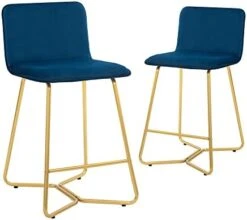 CangLong 18Inch Upholstered Dining Chair With Polished Gold Metal Frame, Set Of 2, Pink 2 -Home Table Chair Store 41C cc6Gr8L. AC