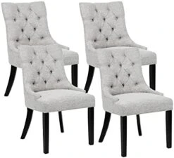 Seasonfall Dining Room Chairs Set Of 6 Button Tufted Parsons Accent Armless Modern 6 Pack HG3294-List HG3294-List -Home Table Chair Store 41C0yqNhBL. AC