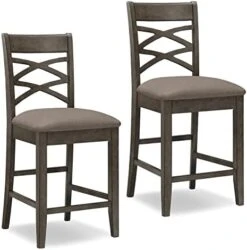 Leick Home 10184-GSMH Wood Double Cross Back Dining Chair, Set Of 2, Graystone With Moss Heather Seat 19 Leick Home 10184-GSMH Wood Double Cross Back Dining Chair, Set Of 2, Graystone With Moss Heather Seat -Home Table Chair Store 41C1utxNBCL. AC