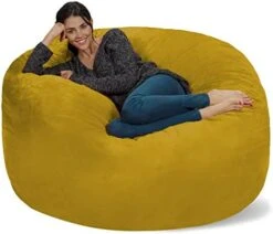 Chill Sack Bean Bag Chair: Giant 5' Memory Foam Furniture Bean Bag - Big Sofa With Soft Micro Fiber Cover - Dark Gray 24 Chill Sack Bean Bag Chair: Giant 5' Memory Foam Furniture Bean Bag - Big Sofa With Soft Micro Fiber Cover - Dark Gray -Home Table Chair Store 41CDSy6CFL. AC