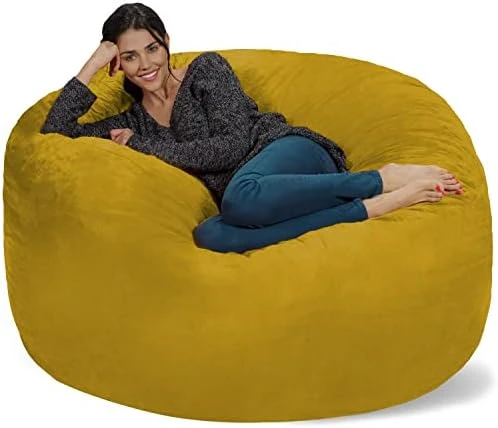 Chill Sack Bean Bag Chair: Giant 5' Memory Foam Furniture Bean Bag - Big Sofa With Soft Micro Fiber Cover - Dark Gray 10 Chill Sack Bean Bag Chair: Giant 5' Memory Foam Furniture Bean Bag - Big Sofa With Soft Micro Fiber Cover - Dark Gray - Image 8
