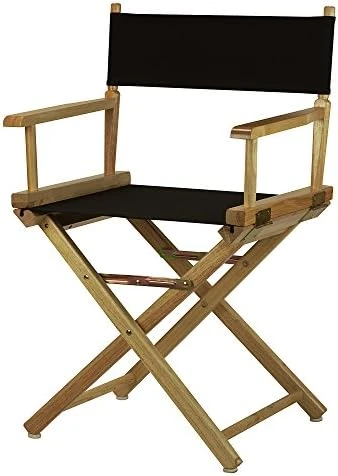 Casual Home 18" Director's Chair Natural Frame With Black Canvas 8 Casual Home 18" Director's Chair Natural Frame With Black Canvas - Image 6