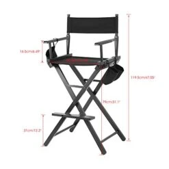 Foldable Makeup Director Chair, Tall Artist Professional Directors Chair With Storage Bag Cup Holder-Black 9 Foldable Makeup Director Chair, Tall Artist Professional Directors Chair With Storage Bag Cup Holder-Black -Home Table Chair Store 41Cl8WPIo9L