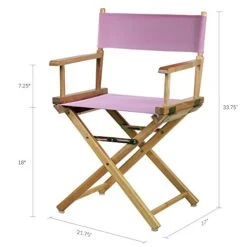 Casual Home 200-00/021-22 Director Chair 18" - Classic Height Natural Frame/Pink Canvas -Home Table Chair Store 41CxcBR96fL