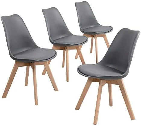 Topeakmart Dining Chairs DSW Chair Shell Armless Chairs With Beech Wood Legs And Soft Padded Mid Century Modern Side Chair Dining Room Living Room Bedroom Kitchen Chairs White, Set Of 4 9 Topeakmart Dining Chairs DSW Chair Shell Armless Chairs With Beech Wood Legs And Soft Padded Mid Century Modern Side Chair Dining Room Living Room Bedroom Kitchen Chairs White, Set Of 4 - Image 7