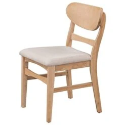 RUNWON 4 5 Pieces Elegant Dining Table Set With Special-Shape Legs Storage Space And Soft Cushion Chairs For Kitchen, Natural Wood Wash -Home Table Chair Store 41DMWYE1BzL