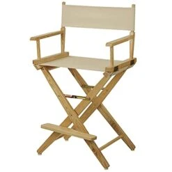 American Trails Frame Natural Canvas 24" H Counter Height Directors Chair