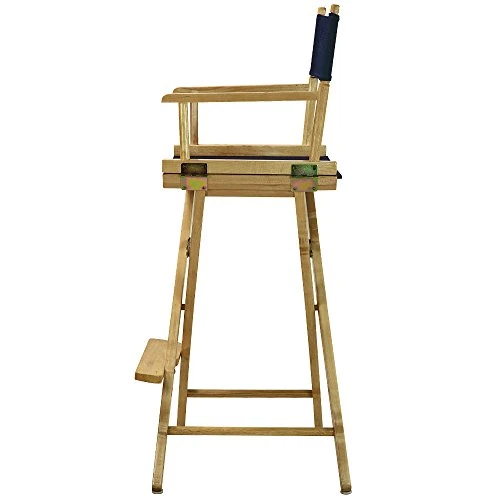 Casual Home Director's Chair ,Natural Frame/Navy Canvas,30" - Bar Height 5 Casual Home Director's Chair ,Natural Frame/Navy Canvas,30" - Bar Height - Image 3