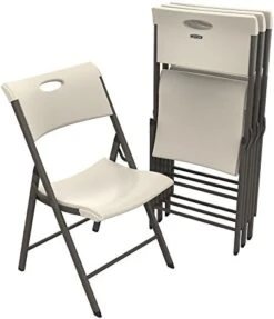 Lifetime Commercial Folding Chair, 20.1" D X 18.5" W X 33.2" H, Plastic, Almond -Home Table Chair Store 41DUuHulbAL. AC