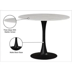 Meridian Furniture Holly Collection Modern | Contemporary Round Faux Marble Top Dining Table, 36" Wide, Matte Black Metal Base 12 Meridian Furniture Holly Collection Modern | Contemporary Round Faux Marble Top Dining Table, 36" Wide, Matte Black Metal Base -Home Table Chair Store 41DhR8qVvHL