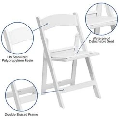 EMMA + OLIVER Set Of 4 White 1000 Lb Weight Capacity Indoor/Outdoor Resin Folding Chairs 13 EMMA + OLIVER Set Of 4 White 1000 Lb Weight Capacity Indoor/Outdoor Resin Folding Chairs -Home Table Chair Store 41DneK2AaoL