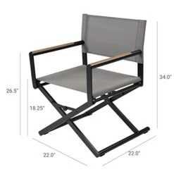 Grand Patio Outdoor & Indoor Aluminum Mesh Folding Directors Chair Folding Camping Chair Hunting Chair Easy Carry For Garden Pool, Les Vans Grey -Home Table Chair Store 41DoKPsYW0L