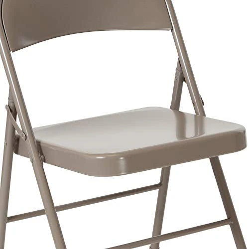 EMMA + OLIVER 2 Pack Double Braced Gray Metal Folding Chair 8 EMMA + OLIVER 2 Pack Double Braced Gray Metal Folding Chair - Image 6