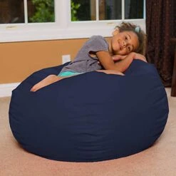Posh Creations Bean Bag Chair For Kids, Teens, And Adults Includes Removable And Machine Washable Cover, Solid Navy Blue, 38in - Large 11 Posh Creations Bean Bag Chair For Kids, Teens, And Adults Includes Removable And Machine Washable Cover, Solid Navy Blue, 38in - Large -Home Table Chair Store 41E2dTLggrL