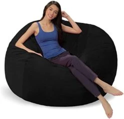 Comfy Sacks Memory Foam Bean Bag Chair, Charcoal Furry -Home Table Chair Store 41EFzeaXBL. AC