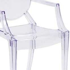 EMMA + OLIVER Oval Back Ghost Chair With Arms In Transparent Crystal 12 EMMA + OLIVER Oval Back Ghost Chair With Arms In Transparent Crystal -Home Table Chair Store 41ElqF6Rh4S