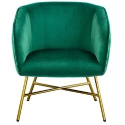 Yaheetech Dining Room Chair, Comfy Side Chair Curved Back Sturdy Legs For Dining Room/Office/Chicken/Waiting Room, Green
