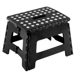 Titiroba 22AA001 Folding Step Stool, Step Stool, Height 8.7 Inches (22 Cm), Car Wash, Fishing, Indoor, Outdoor, Load Capacity 220.5 Lbs (100 Kg), Non-Slip, Folding Chair, Black