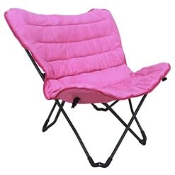 Zenithen Limited Pink Butterfly Folding Chair ? Great For Dorms, Bedrooms And Rec-Rooms
