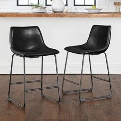 LEMBERI Faux Leather Dining Chairs Set Of 2, 18 Inch Kitchen & Dining Room Chairs,Mid Century Modern Dining Chairs With Backrest And Metal Legs, Comfortable Upholstered Seat Chairs (18,Black) 26 LEMBERI Faux Leather Dining Chairs Set Of 2, 18 Inch Kitchen & Dining Room Chairs,Mid Century Modern Dining Chairs With Backrest And Metal Legs, Comfortable Upholstered Seat Chairs (18,Black) -Home Table Chair Store 41FNL45zusL. AC