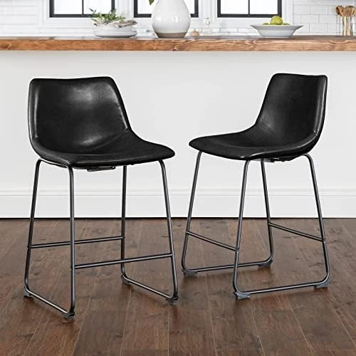 LEMBERI Faux Leather Dining Chairs Set Of 2, 18 Inch Kitchen & Dining Room Chairs,Mid Century Modern Dining Chairs With Backrest And Metal Legs, Comfortable Upholstered Seat Chairs (18,Black) 12 LEMBERI Faux Leather Dining Chairs Set Of 2, 18 Inch Kitchen & Dining Room Chairs,Mid Century Modern Dining Chairs With Backrest And Metal Legs, Comfortable Upholstered Seat Chairs (18,Black) - Image 10