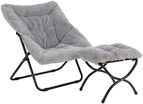 Tiita Saucer Chair, Soft Faux Fur Oversized Folding Accent Chair, Soft Furry Lounge Lazy Chair, Metal Frame Moon Chair For Bedroom, Living Room, Dorm Rooms, Garden And Courtyard 11 Tiita Saucer Chair, Soft Faux Fur Oversized Folding Accent Chair, Soft Furry Lounge Lazy Chair, Metal Frame Moon Chair For Bedroom, Living Room, Dorm Rooms, Garden And Courtyard - Image 9