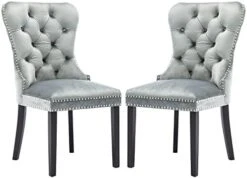 Chairus Dining Chairs Set Of 2 With Tufted High Back, Velvet Upholstered Dining Room Chairs Modern Elegant Nailhead Trim Ring Pull - Ivory 2PCS 27 Chairus Dining Chairs Set Of 2 With Tufted High Back, Velvet Upholstered Dining Room Chairs Modern Elegant Nailhead Trim Ring Pull - Ivory 2PCS -Home Table Chair Store 41G4y2isDmL. AC